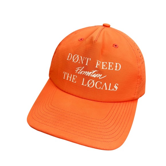 Flomotion Other - Flomotion Hat Cap Snap Back Orange Perforated Don't Feed The Locals Mens Slogan